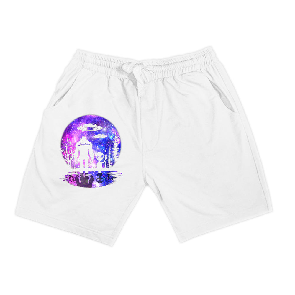 Alien And Bigfoot Full Moon Sasquatch UFO Shorts