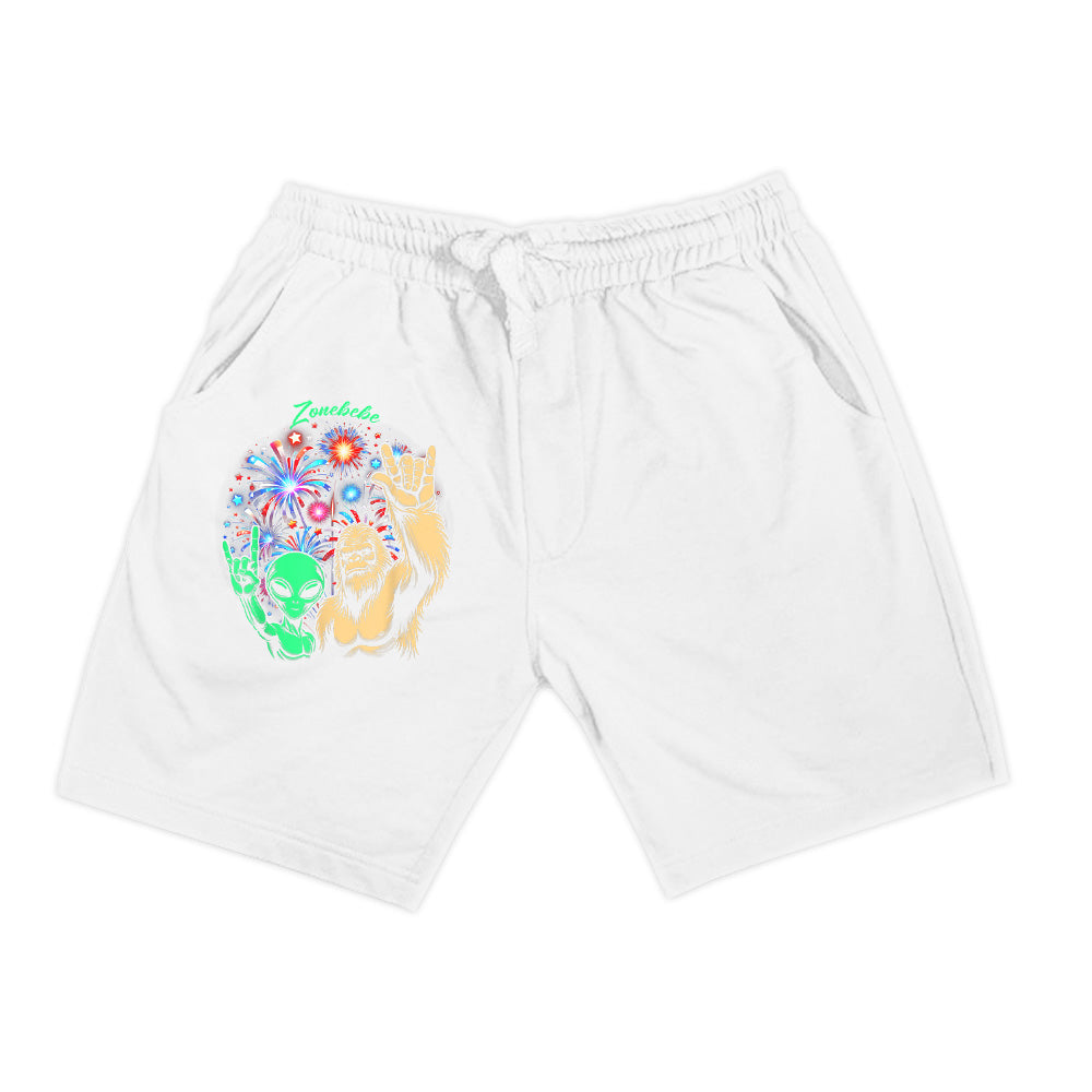 Alien Bigfoot Rock 4Th Of July Fireworks UFO Sasquatch Fan Shorts