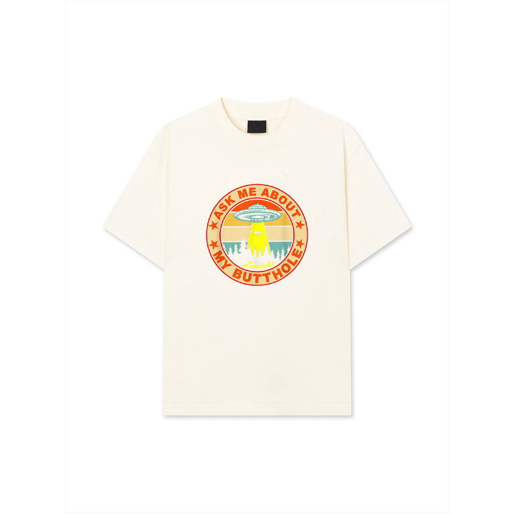 Ask Me About My Butthole Funny UFO Alien Abduction Vintage T-Shirt