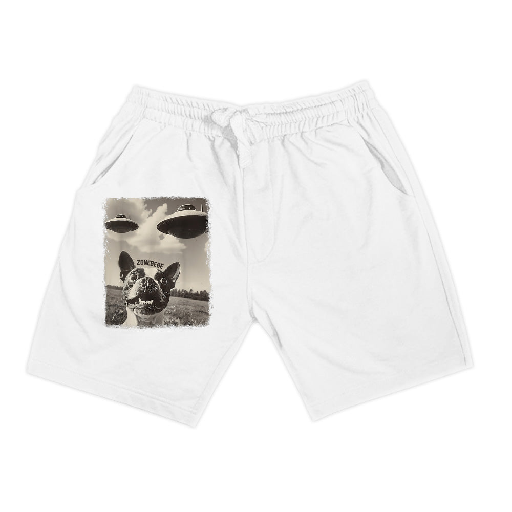 Boston Terrier Dog UFO Alien Extraterrestrial Selfie Shorts