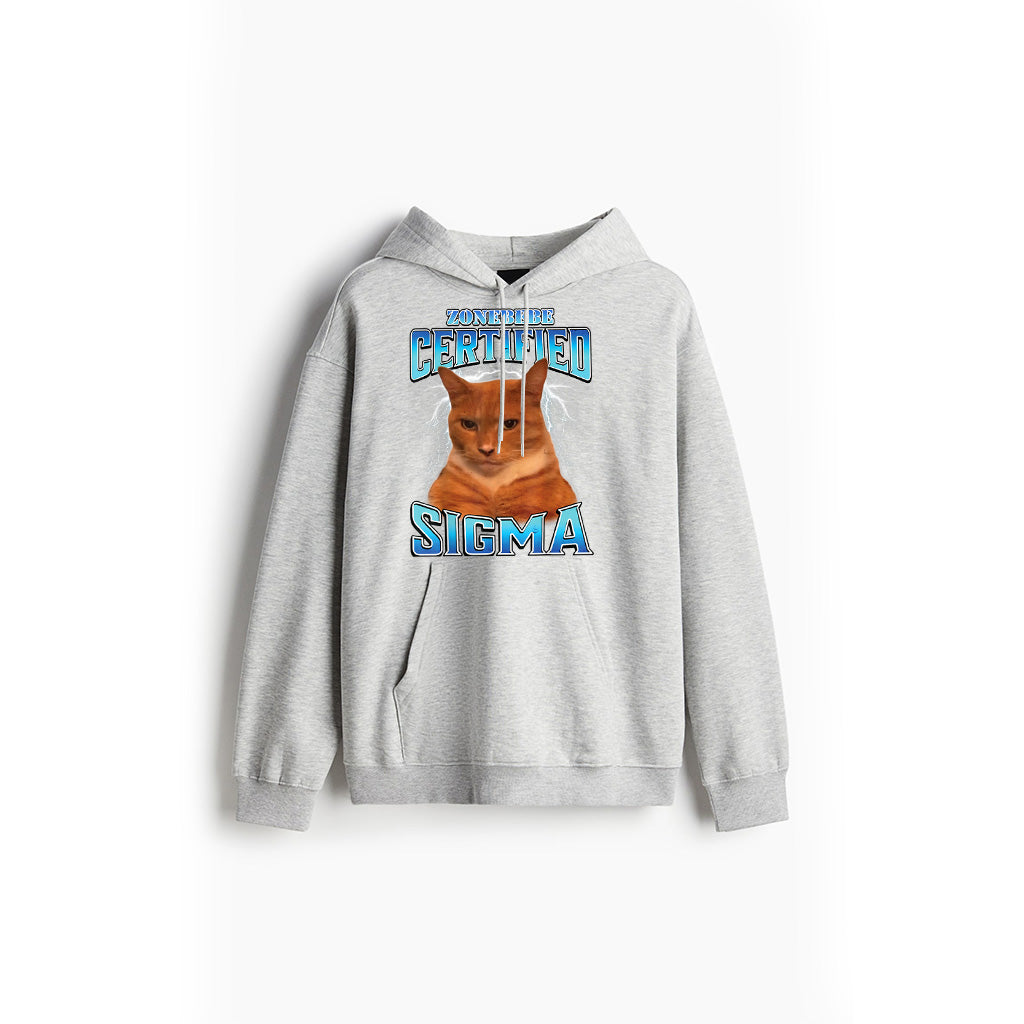 Certified Sigma Funny Staring Cat Meme Sarcastic Silly Cat Hoodie
