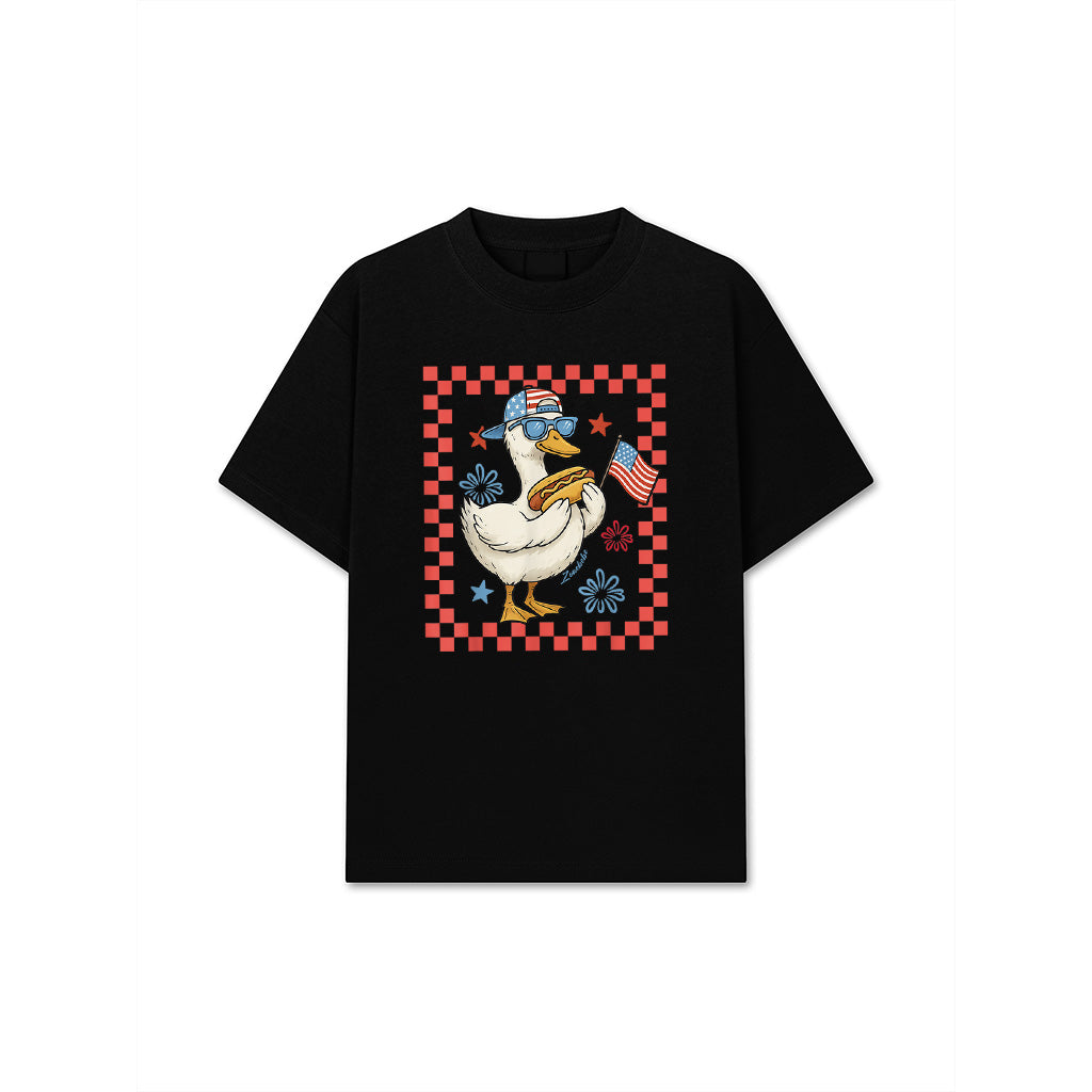 Cool America Goose 4Th Of July US Flag Patriotic T-Shirt