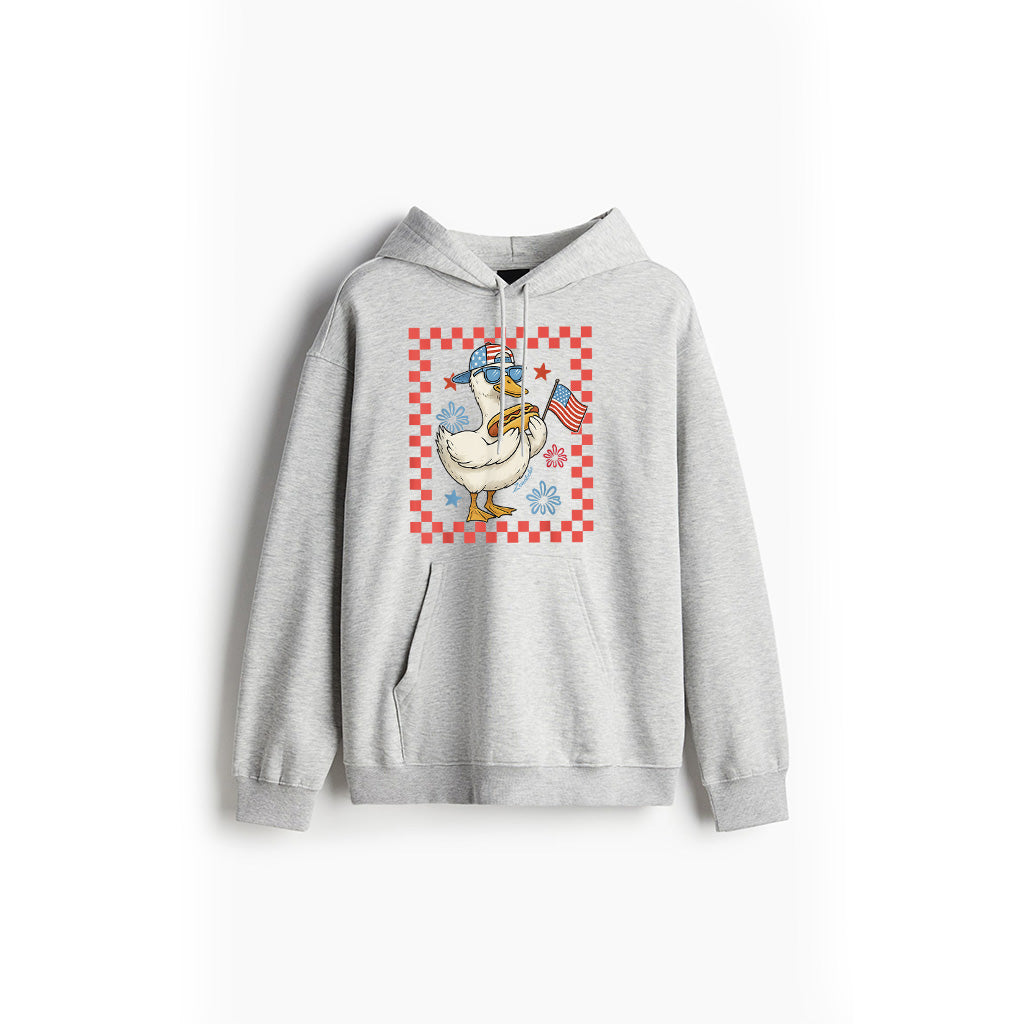 Cool America Goose 4Th Of July US Flag Patriotic Hoodie