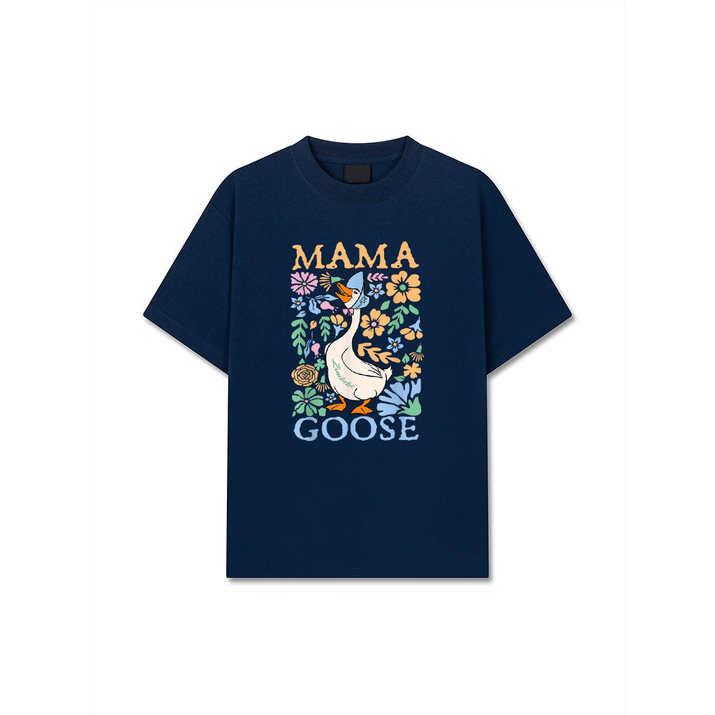 Cute Floral Mama Goose Coquette Mother's Day Silly Goose T-Shirt