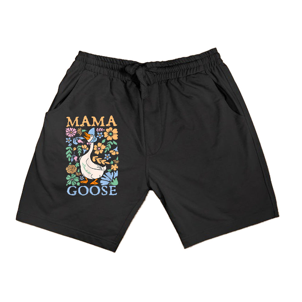Cute Floral Mama Goose Coquette Mother's Day Silly Goose Shorts