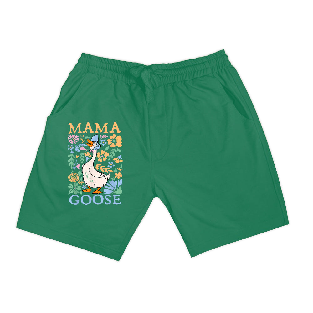 Cute Floral Mama Goose Coquette Mother's Day Silly Goose Shorts