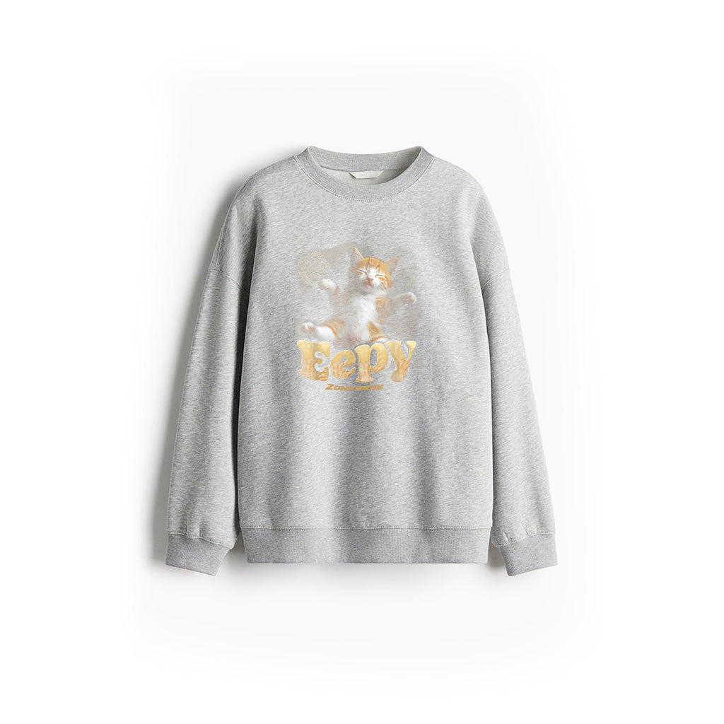 Eeppy Cat Silly Sleepy Cat Meme Kitten Comfortable Sleeping Sweatshirt