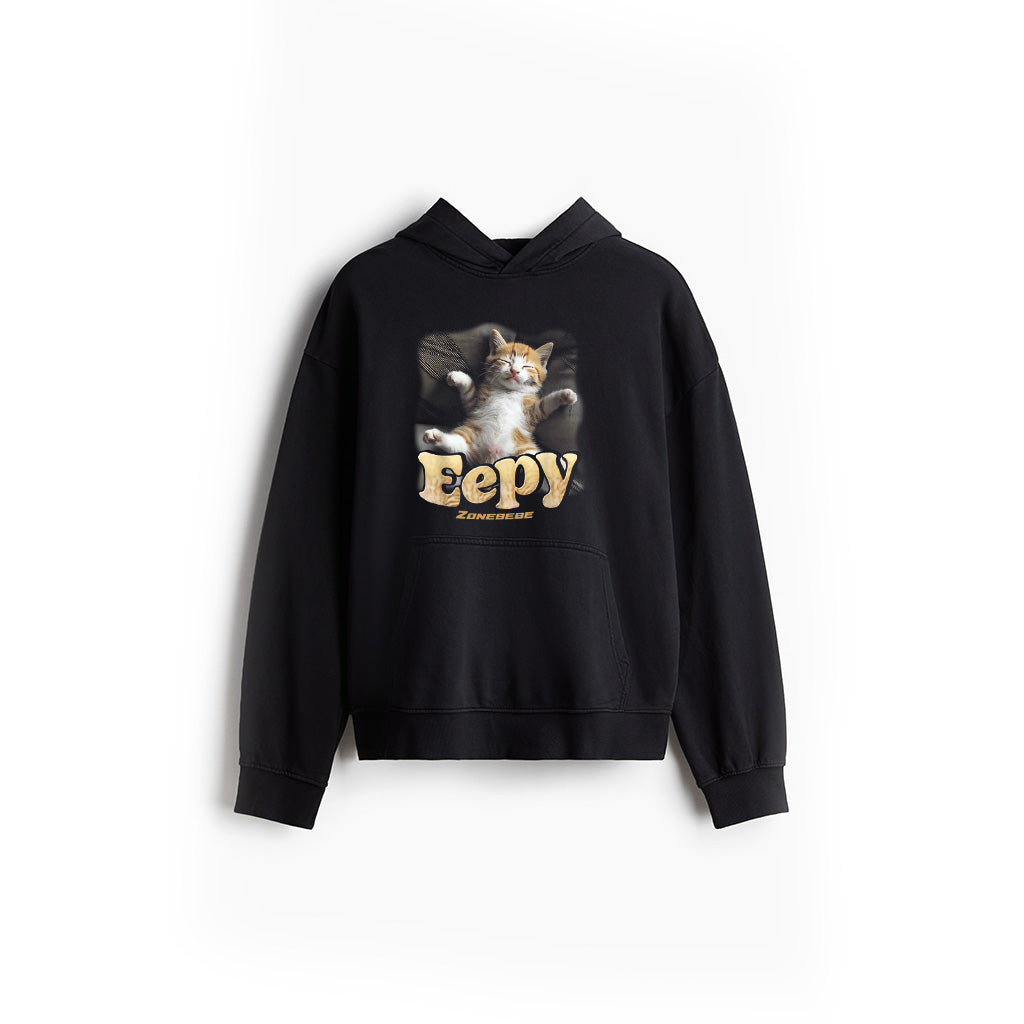 Eeppy Cat Silly Sleepy Cat Meme Kitten Comfortable Sleeping Hoodie