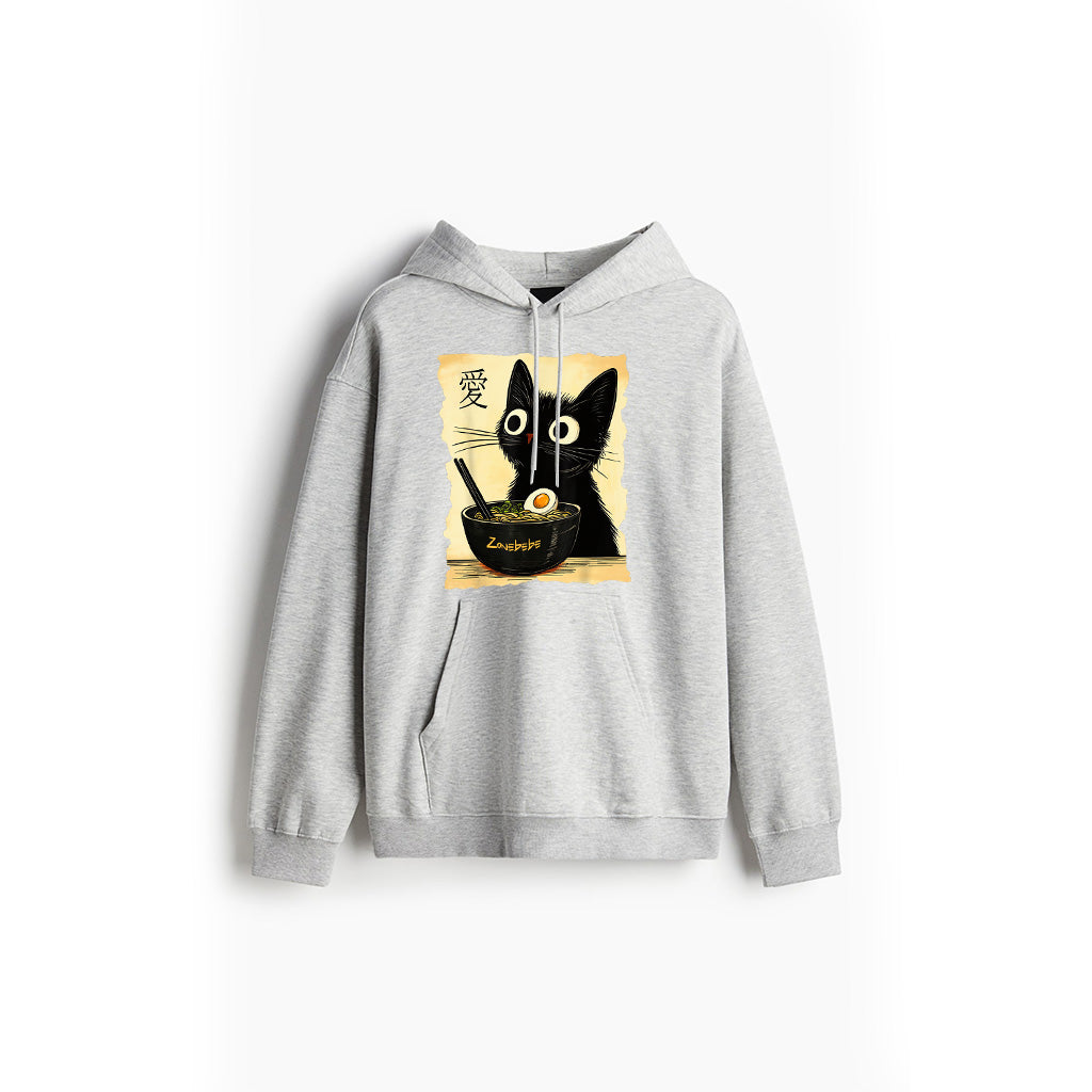 Funny Cat Ramen Graphic Tee Japanese Kawaii Anime Cat Hoodie