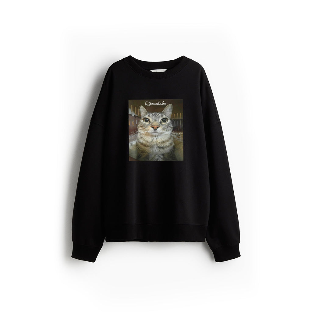 Funny Silly Staring Cat Funny Meme Sweatshirt