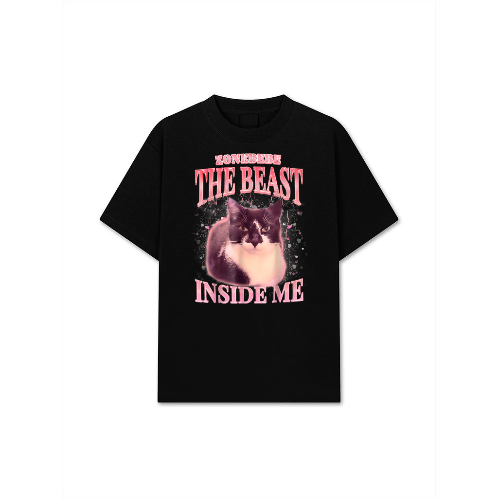 Funny The Beast Inside Me Silly Cat Meme Humor Saying T-Shirt
