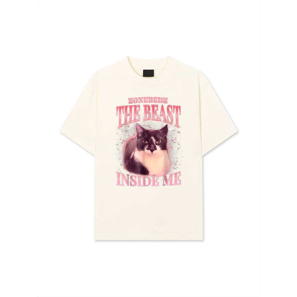 Funny The Beast Inside Me Silly Cat Meme Humor Saying T-Shirt