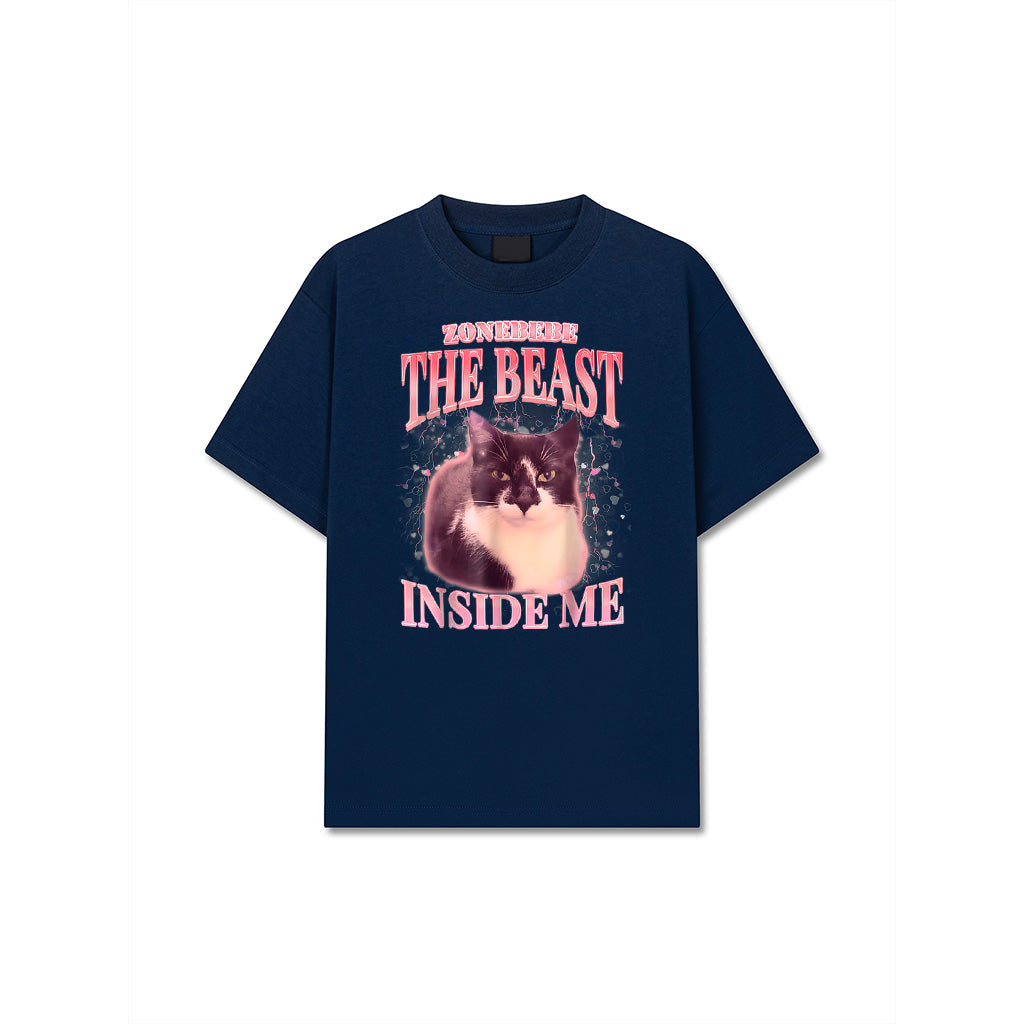 Funny The Beast Inside Me Silly Cat Meme Humor Saying T-Shirt