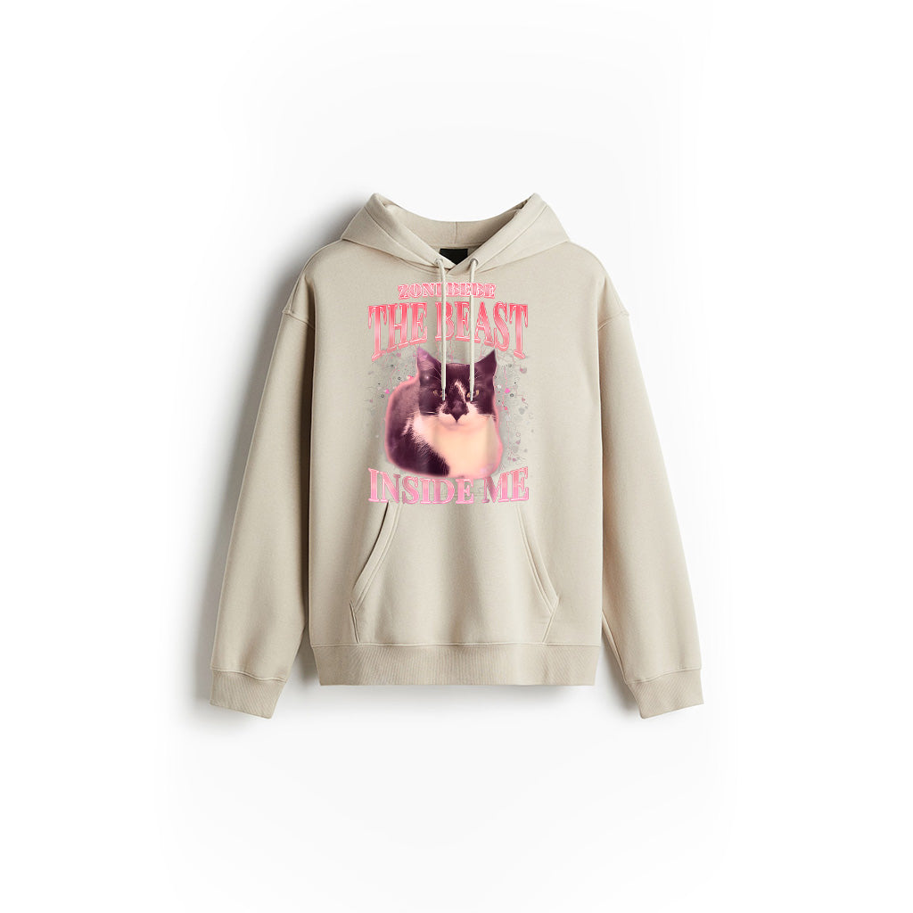 Funny The Beast Inside Me Silly Cat Meme Humor Saying Hoodie