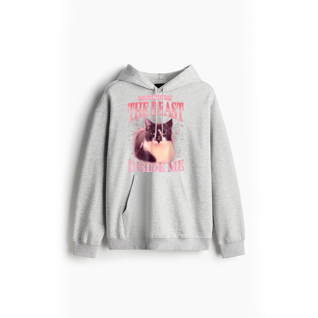 Funny The Beast Inside Me Silly Cat Meme Humor Saying Hoodie