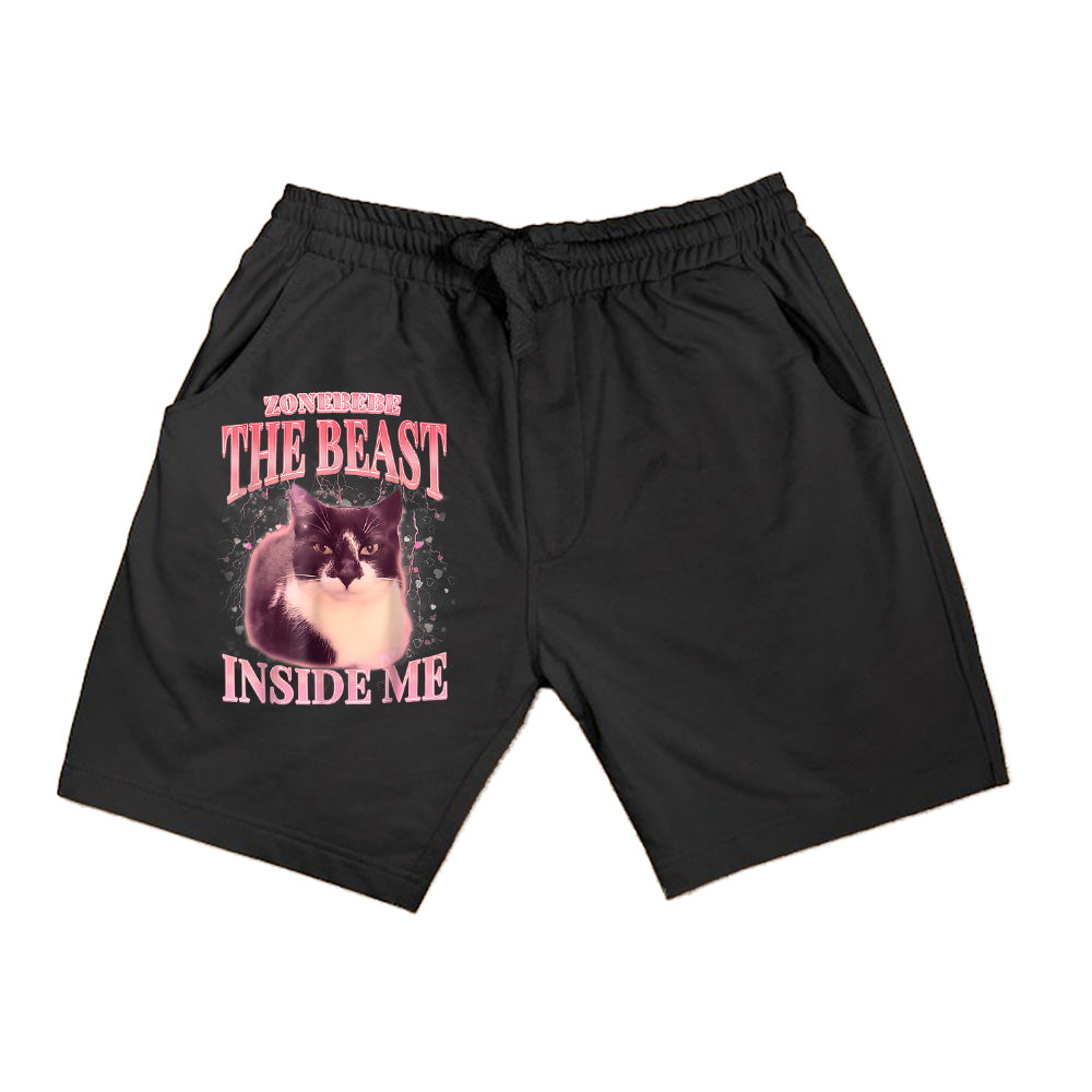 Funny The Beast Inside Me Silly Cat Meme Humor Saying Shorts
