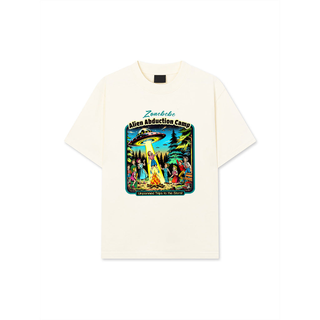 Funny Vintage Alien Abduction Camp UFO Alien T-Shirt