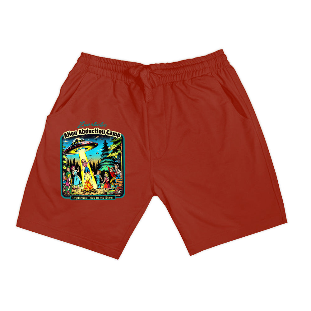 Funny Vintage Alien Abduction Camp UFO Alien Shorts