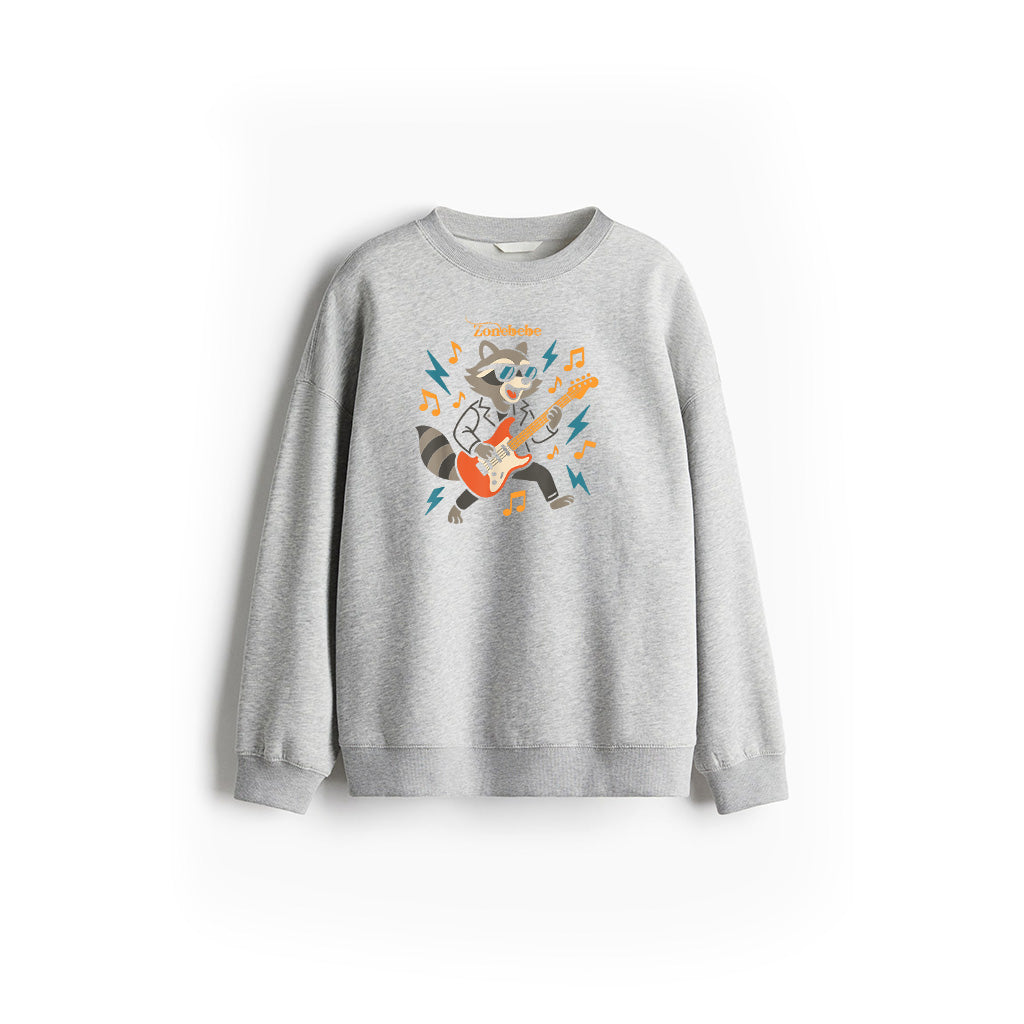 Raccoon Playing Electric Guitar Rock And Roll Music Vintage Sweatshirt