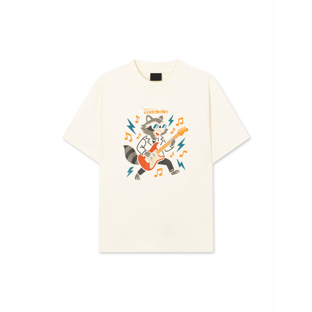 Raccoon Playing Electric Guitar Rock And Roll Music Vintage T-Shirt