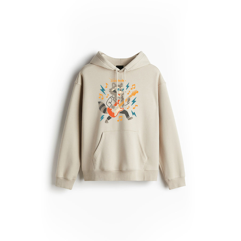 Raccoon Playing Electric Guitar Rock And Roll Music Vintage Hoodie