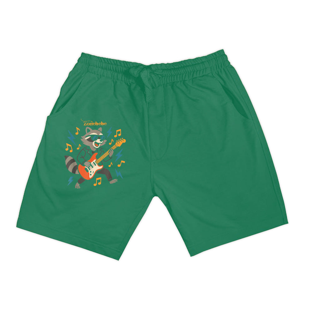 Raccoon Playing Electric Guitar Rock And Roll Music Vintage Shorts