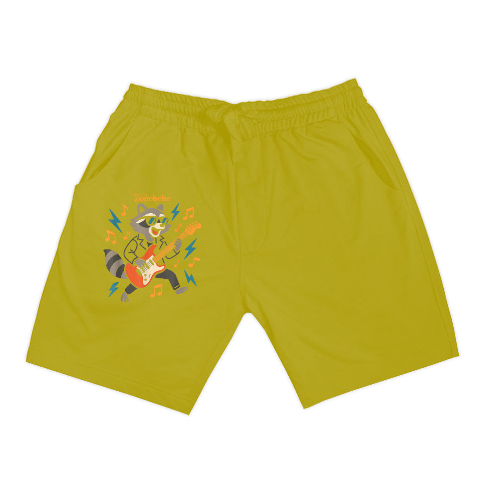 Raccoon Playing Electric Guitar Rock And Roll Music Vintage Shorts
