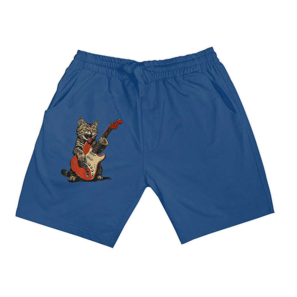 Rock And Roll Guitar Cat Vintage Rock Guitarist Cat Shorts