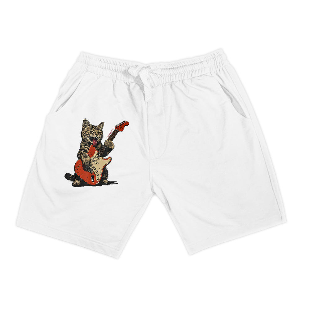 Rock And Roll Guitar Cat Vintage Rock Guitarist Cat Shorts