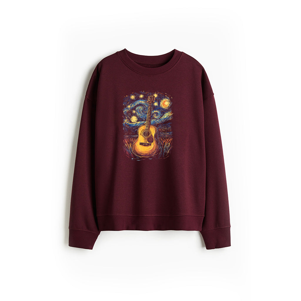 Starry Night Inspired Acoustic Guitar Sweatshirt