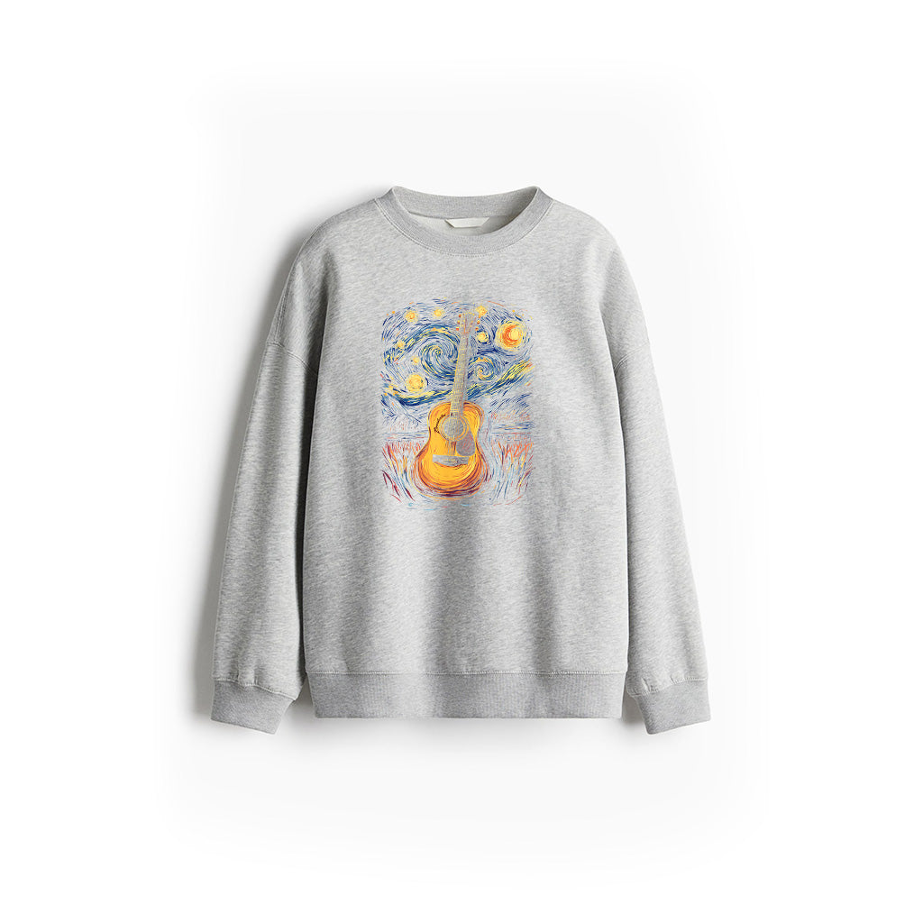 Starry Night Inspired Acoustic Guitar Sweatshirt