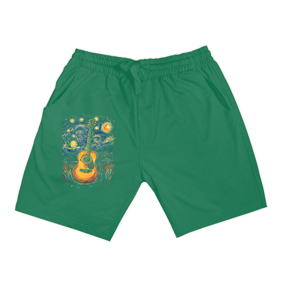 Starry Night Inspired Acoustic Guitar Shorts