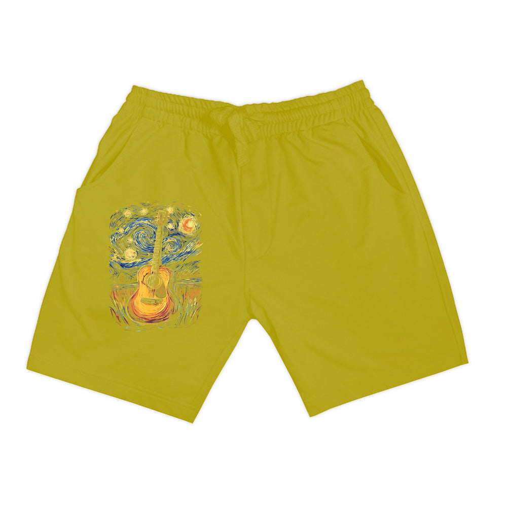 Starry Night Inspired Acoustic Guitar Shorts