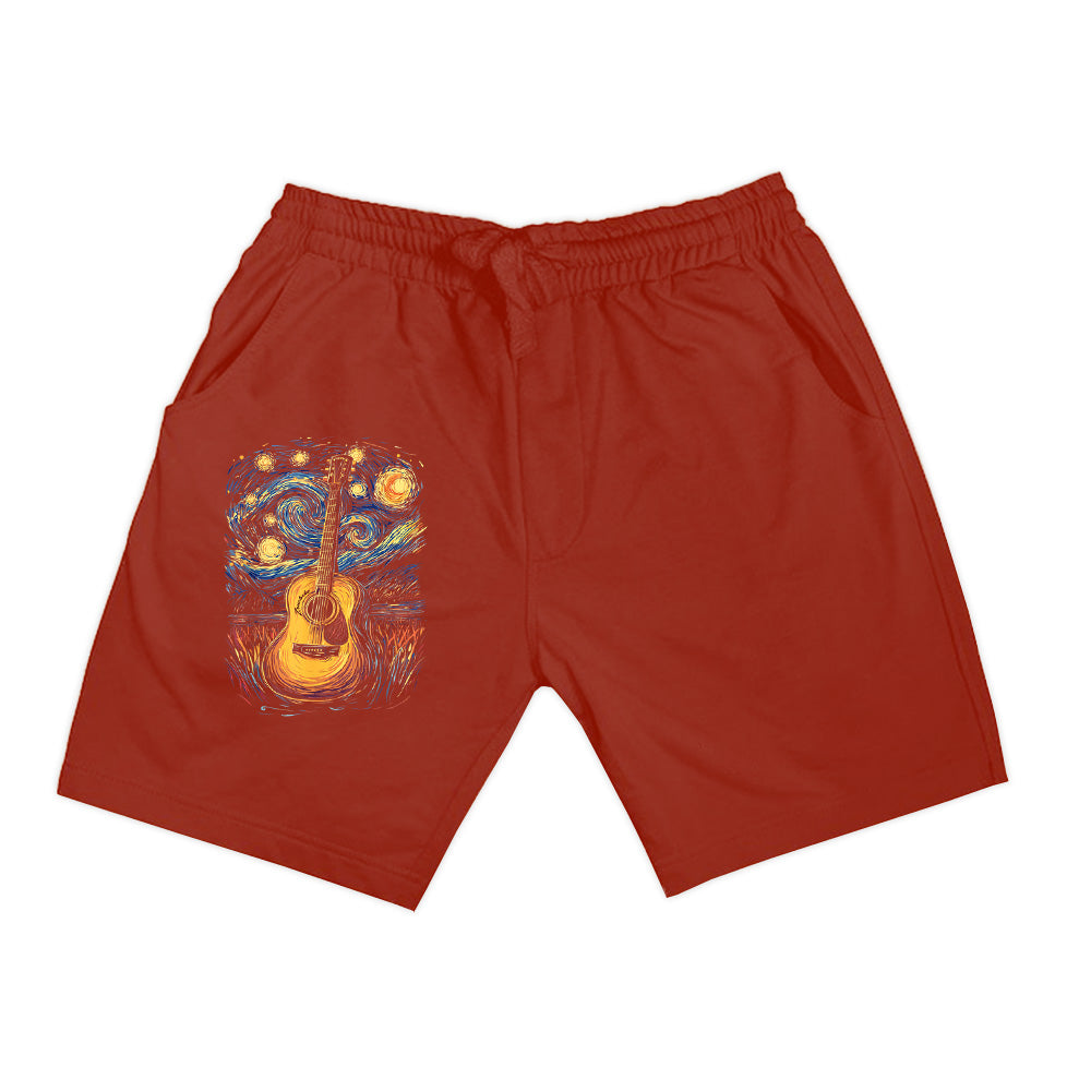 Starry Night Inspired Acoustic Guitar Shorts