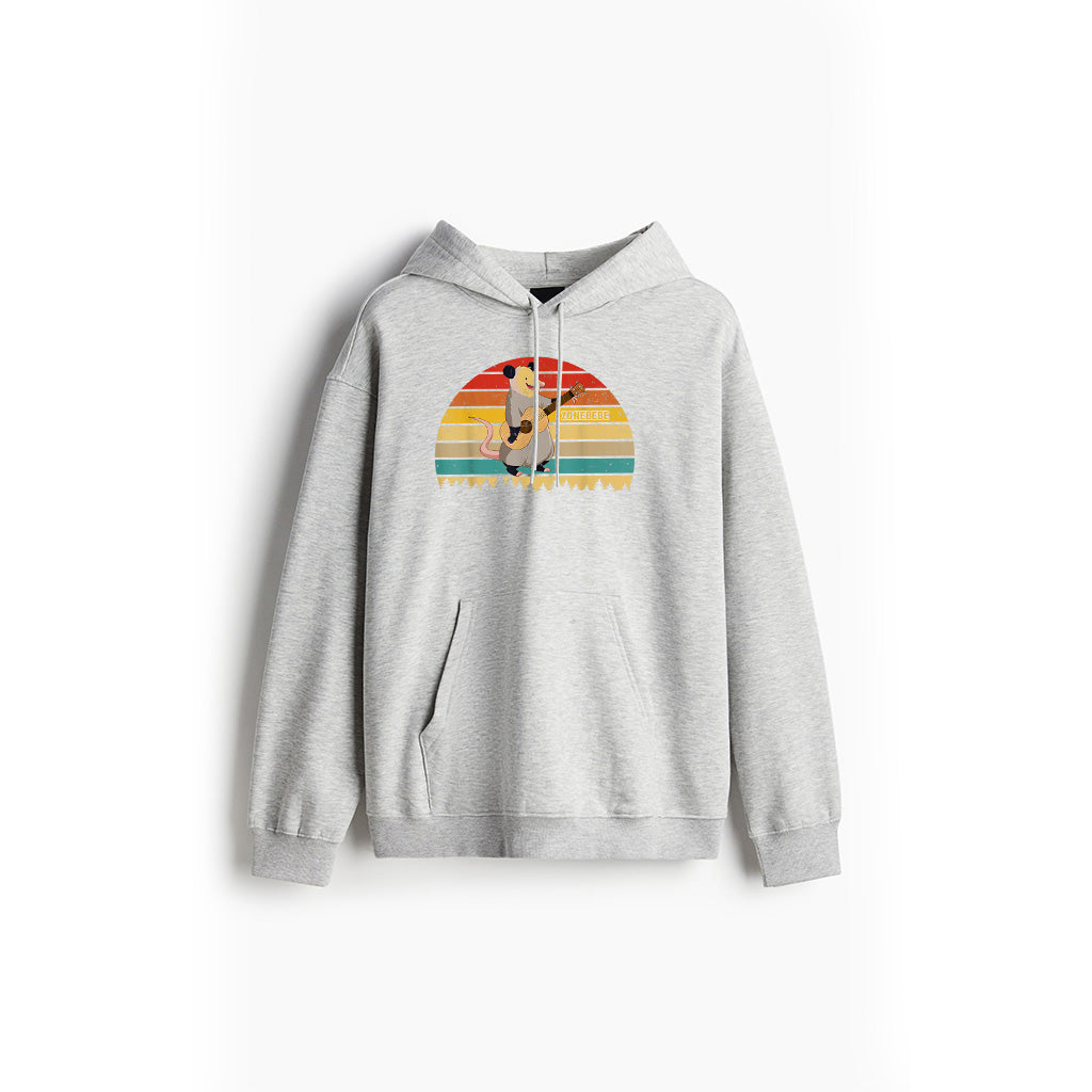 Vintage Retro Opossum Playing Guitar Guitarist Lover Hoodie