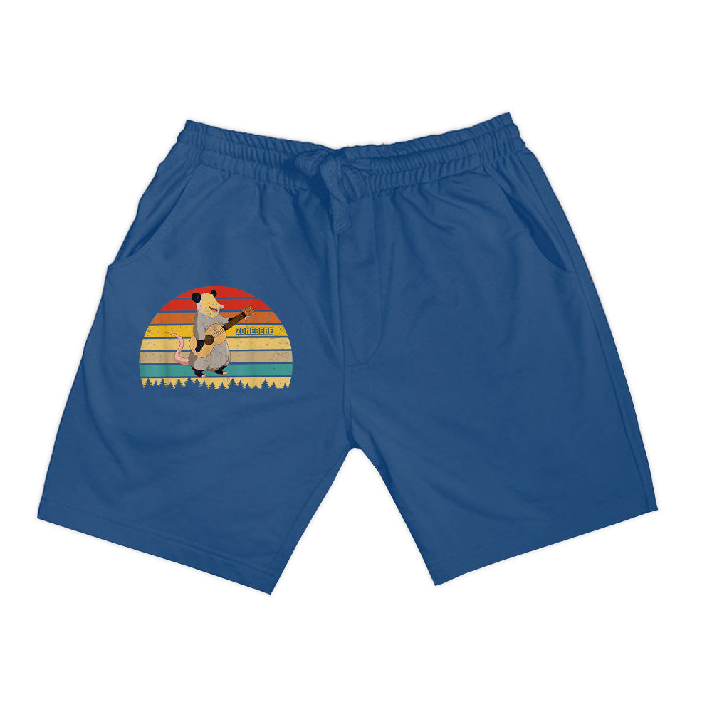 Vintage Retro Opossum Playing Guitar Guitarist Lover Shorts