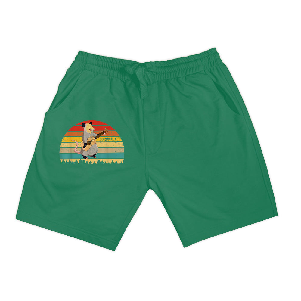 Vintage Retro Opossum Playing Guitar Guitarist Lover Shorts