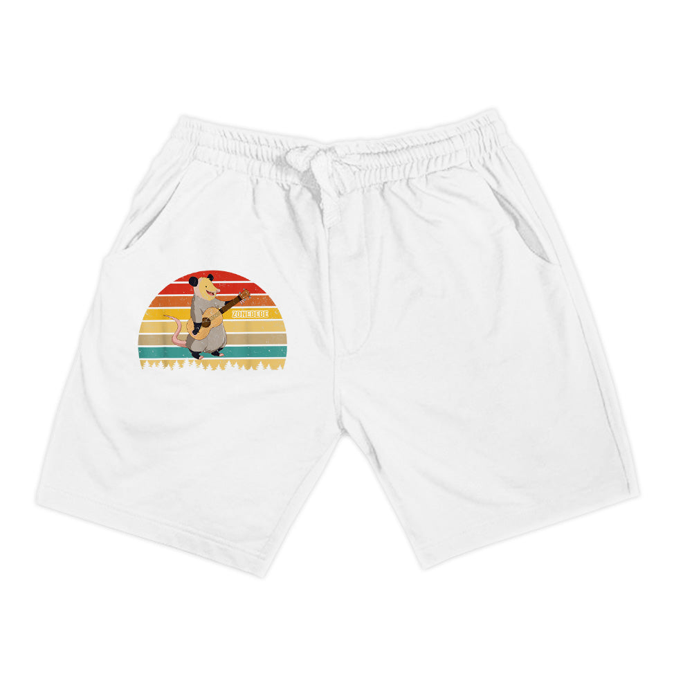 Vintage Retro Opossum Playing Guitar Guitarist Lover Shorts