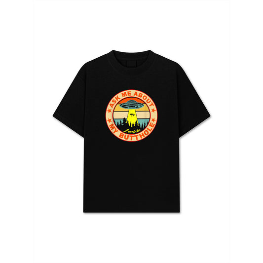 Ask Me About My Butthole Funny UFO Alien Abduction Vintage T-Shirt