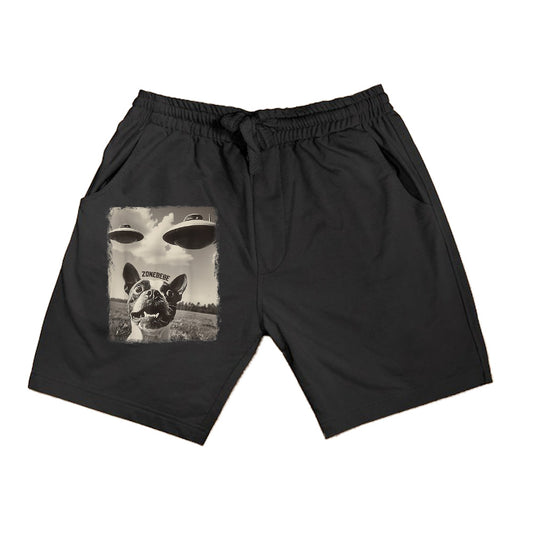 Boston Terrier Dog UFO Alien Extraterrestrial Selfie Shorts