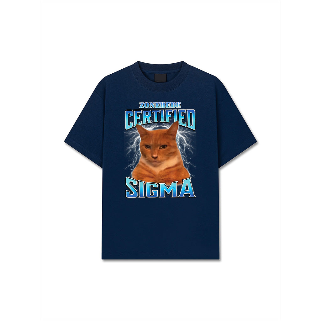 Certified Sigma Funny Staring Cat Meme Sarcastic Silly Cat T-Shirt
