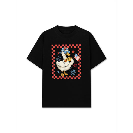 Cool America Goose 4Th Of July US Flag Patriotic T-Shirt