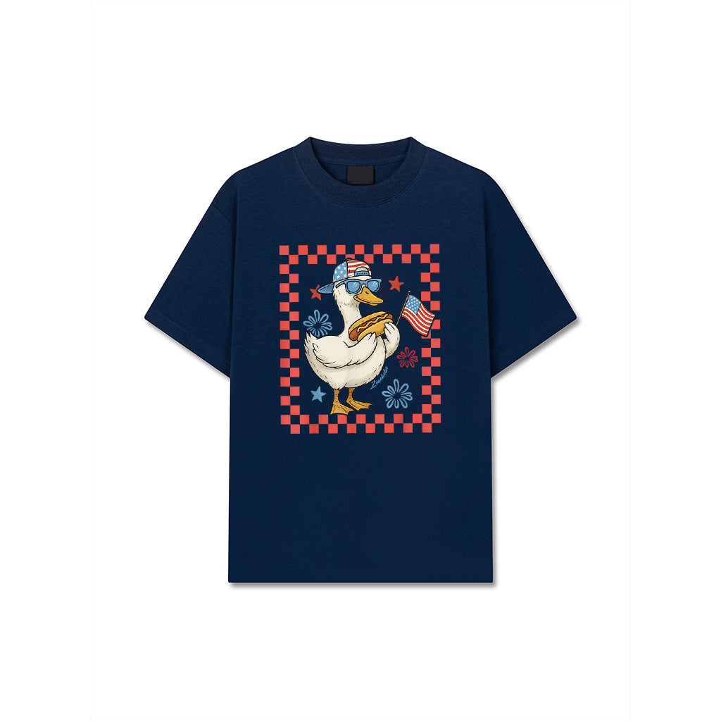 Cool America Goose 4Th Of July US Flag Patriotic T-Shirt