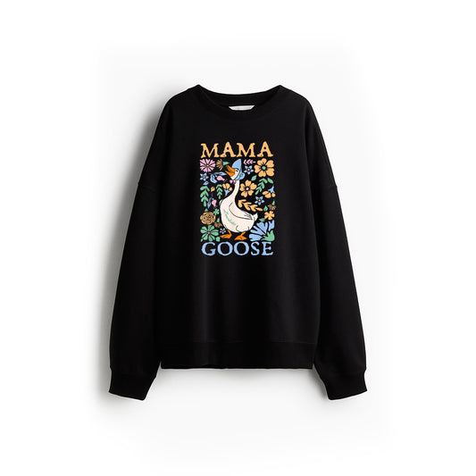 Cute Floral Mama Goose Coquette Mother's Day Silly Goose Sweatshirt