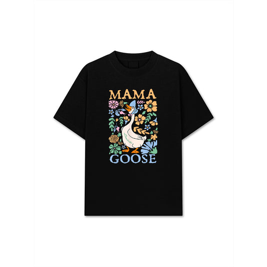 Cute Floral Mama Goose Coquette Mother's Day Silly Goose T-Shirt