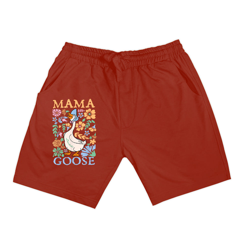 Cute Floral Mama Goose Coquette Mother's Day Silly Goose Shorts