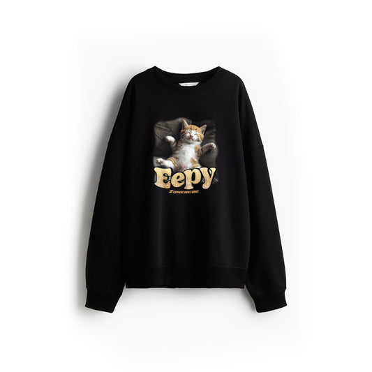 Eeppy Cat Silly Sleepy Cat Meme Kitten Comfortable Sleeping Sweatshirt