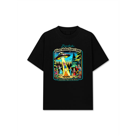 Funny Vintage Alien Abduction Camp UFO Alien T-Shirt