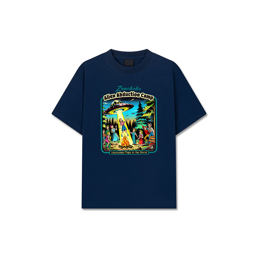 Funny Vintage Alien Abduction Camp UFO Alien T-Shirt