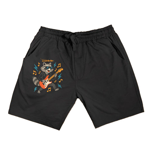 Raccoon Playing Electric Guitar Rock And Roll Music Vintage Shorts